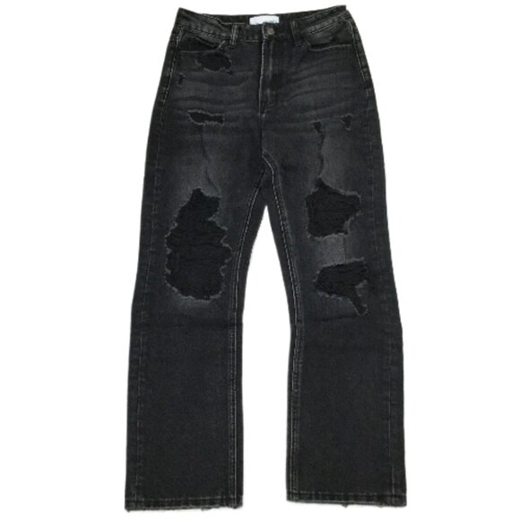 Vervet Distreswsed Hi-Rise Black Jean 25 - Picture 1 of 9